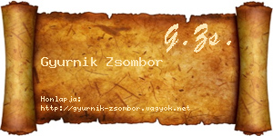 Gyurnik Zsombor névjegykártya